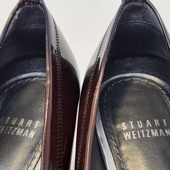 Stuart Weitzman Brown Ombre Patent Leather Peep Toe Pumps Heels Womens 8.5 M - Picture 6 of 11